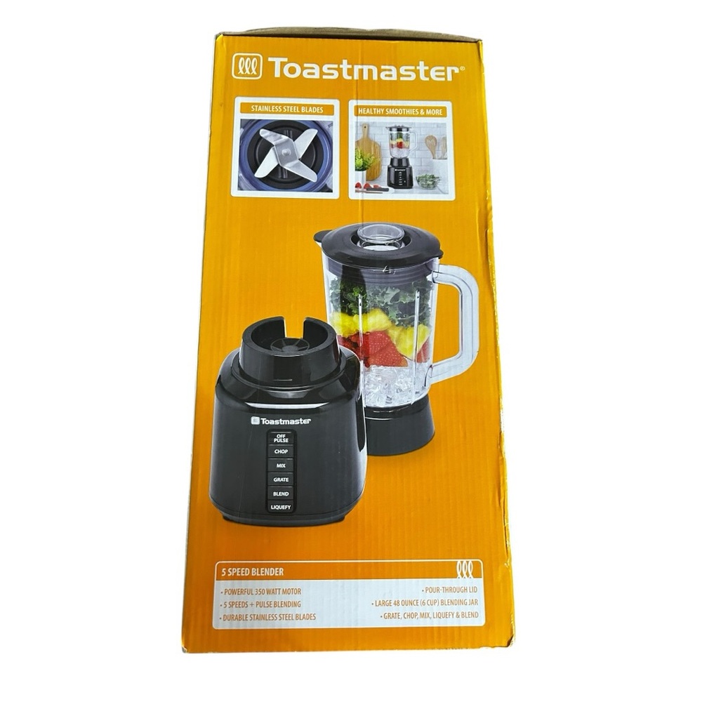 Toastmaster 5 Speed Blender with 48-oz Plastic Jar with Stainless Steel Blades - Picture 7 of 7